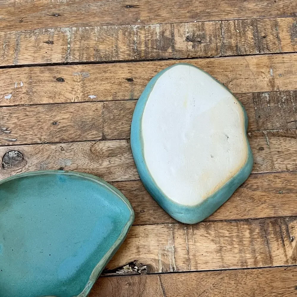 Studio Art Pottery Clay Trinket Dishes Set of 2 7